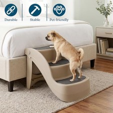 PETMAKER PET STAIRS - DURABLE DOG STAIRS FOR SMALL DOGS WITH 3-STEP DESIGN -