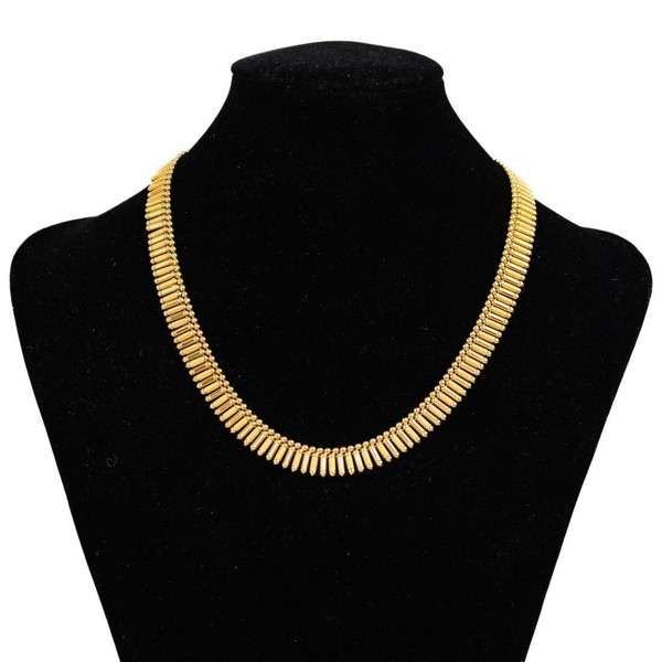 Halskette Gelbgold 18 Karat fein gearbeitete Glieder Vintage 44 cm