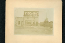 Early photo of lumber and hardware store W.D. Milliken turn of the century