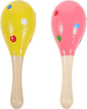 Maracas for Kids Baby Wooden Rattle Musical Toys Wooden Maracas Rattles Musical