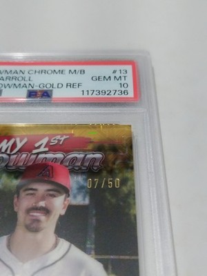 2024 BOWMAN CHROME GOLD REF MY 1ST RC CORBIN CARROLL 07/50 JERSEY 