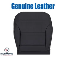 For 2015-2021 VW Golf Alltrack - Driver Bottom GENUINE Leather Seat Cover Black