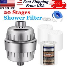20-Stage Shower Head Filter for Hard Water with 3/2 Replace Filter Cartridges