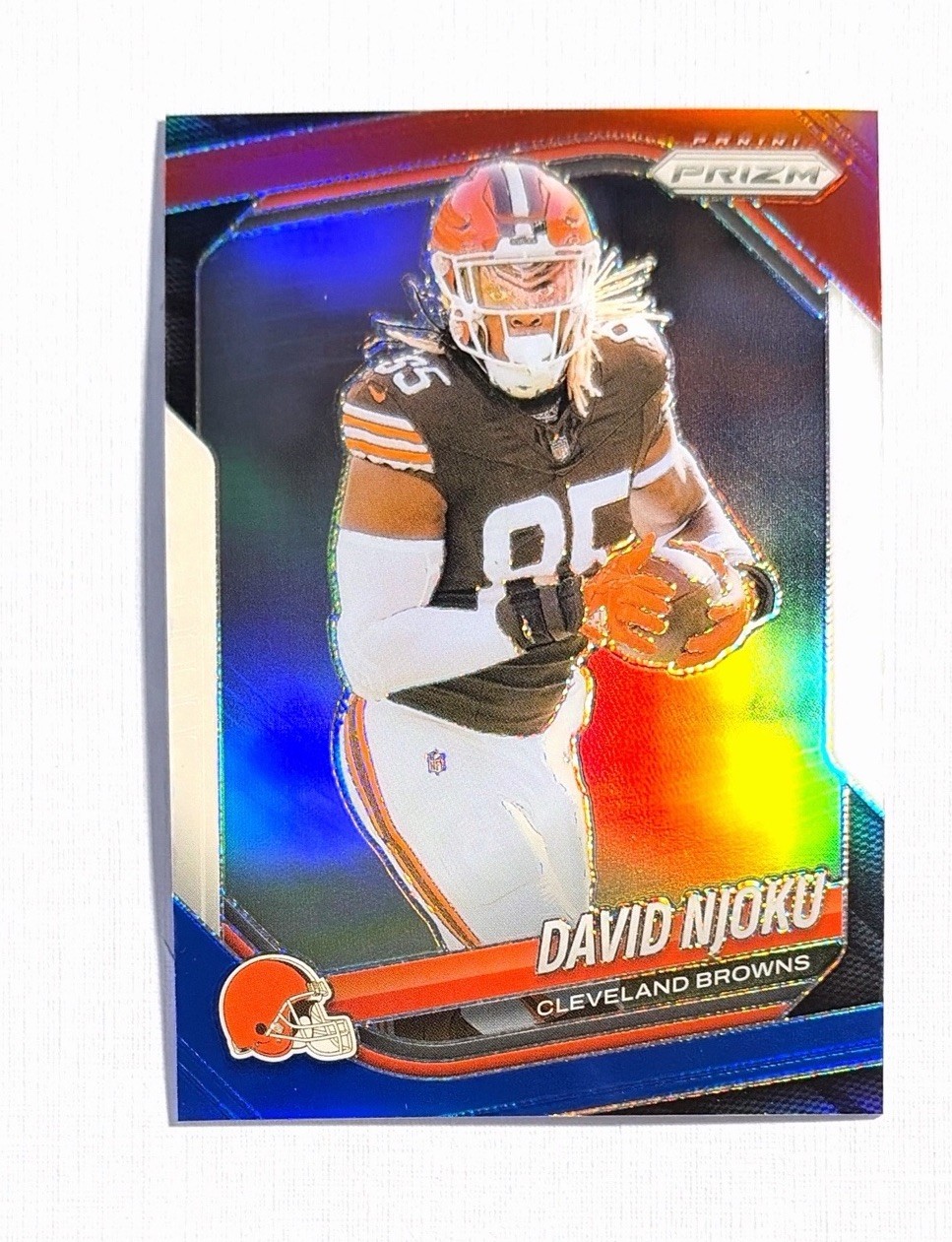 David Njoku ~ 2025 Panini Prizm ~ Red White Blue Prizm #155