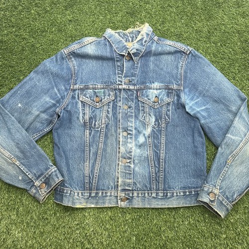 VTG 70s Levi's Type 3 Denim Jacket Mens Medium M Blue Big E