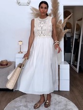 ZARA : ZW COLLECTION Embroidered Midi Dress : 6895/071 |UK Buyers No Import Fees