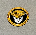 VINTAGE DOMED OILZUM WORCESTER PORCELAIN SIGN CAR GAS OIL TRUCK MOTORCYCLE