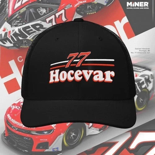 🔥NEW Embroidered 2026 Carson #77 Hocevar Racing Trucker Hat Gift
