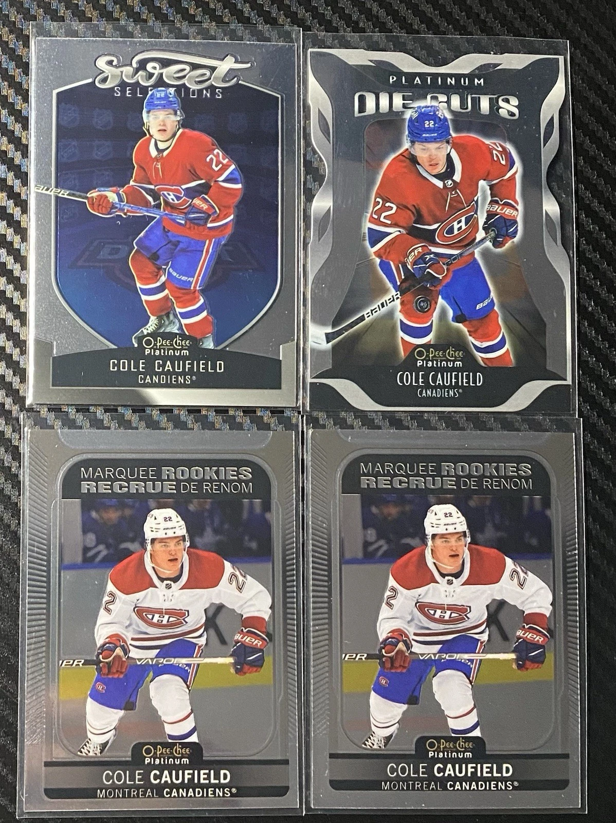 Cole Caufield Upper Deck O-Pee-Chee Platinum 2021/22 Rookie Card Lot x 4 Mint