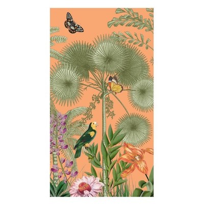 Caspari Paper Guest Towel Napkins, Paradise Garden Melon - 2 Packs (18951G)