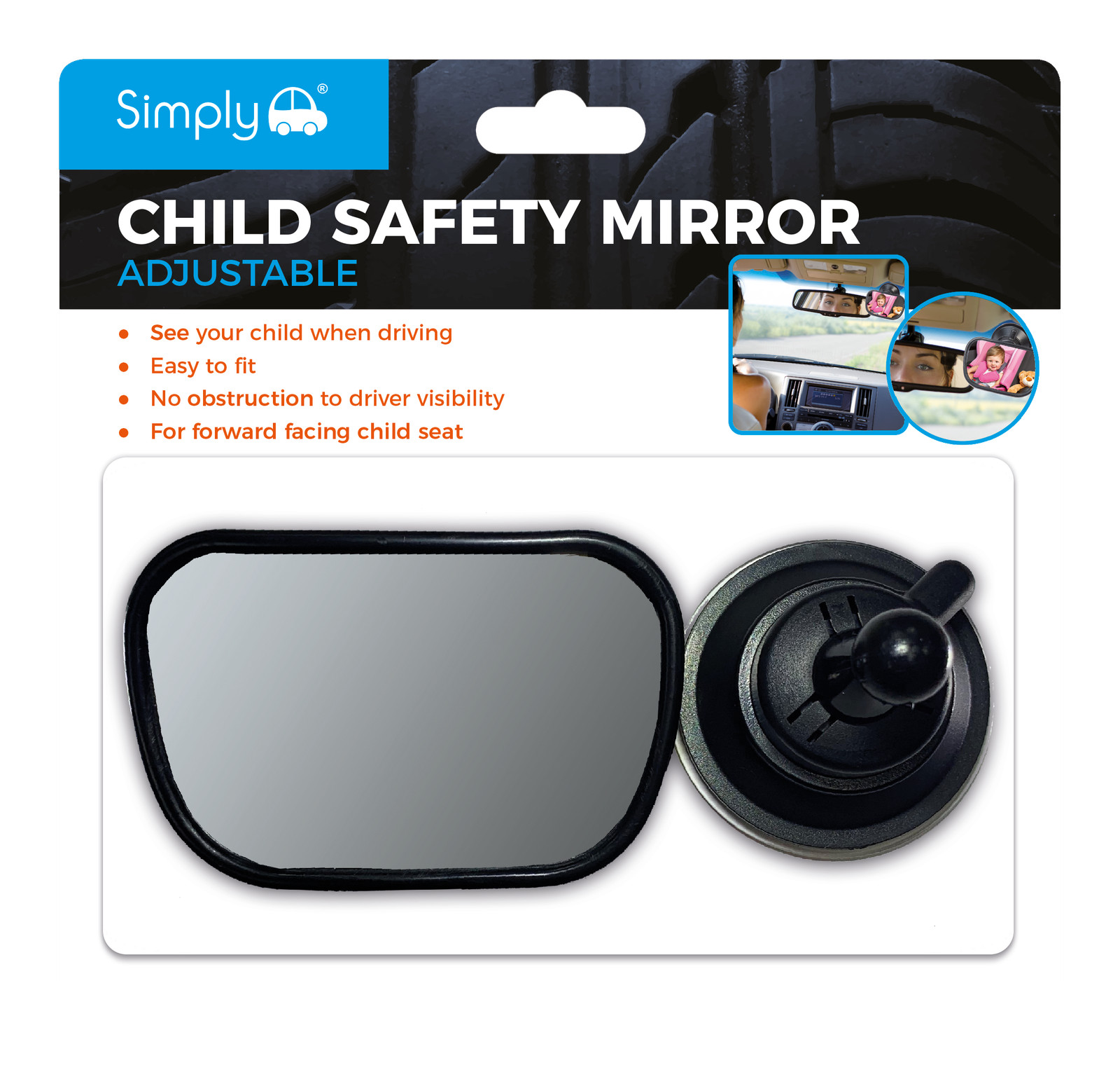 BSM01 Simply Auto Adjustable Baby Safety Suction Mirror