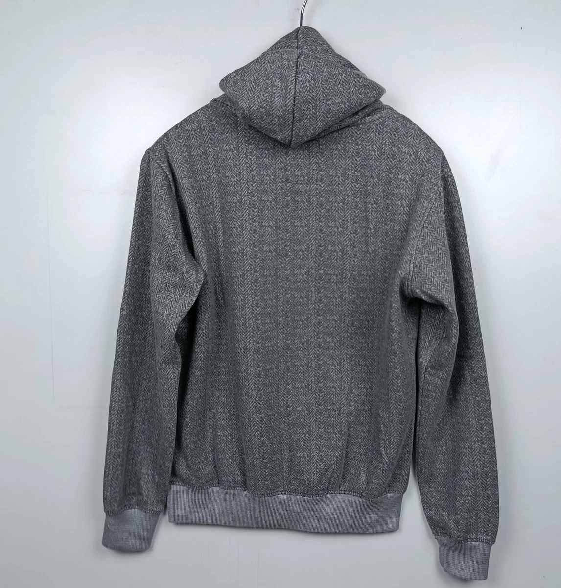 Sudadera para hombre LEE COOPER con capucha gris espina de pescado gráfica talla M