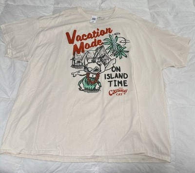 Disney Cruise Castaway Stitch Vacation Mode Shirt Unisex 3XL XXXL Cream NWT