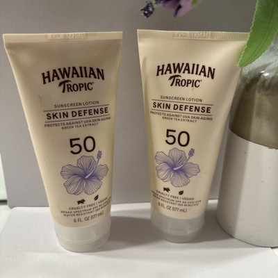 2X New Hawaiian Tropic Skin Defense Sunscreen Lotion SPF 50  6 oz