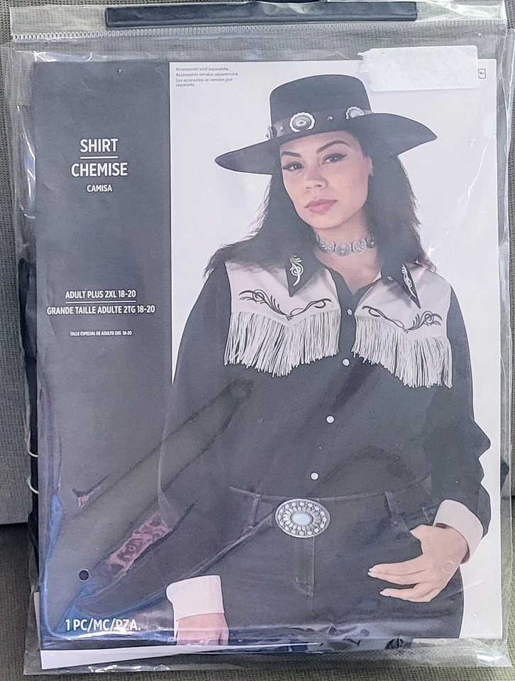 Women's Western Shirt Cowgirl Dress Up Halloween Adult 2XL Costume NEW  - Image 2 of 4