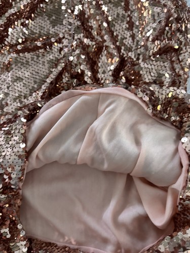 NWT Revolve More To Come Hillary Drape Mini Dress XXS Rose Gold Sequins Ruching - Picture 13 of 17