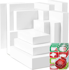 12 White Gift Wrap Boxes with Lids for wrapping Large Clothes and 80 Count Foil