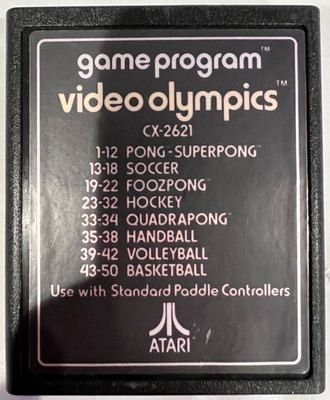 Video Olympics (Atari 2600,  1977) Game CX2621, Text Variant - Cartridge Only