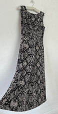 Ruth Langsford Dress Snake Print Sleeveless Stretch V Neck Size LP