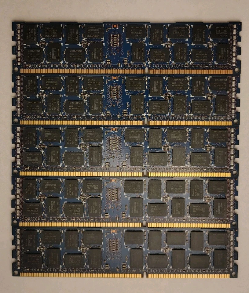 Lot of 5 Hynix 8GB 2Rx4 PC3-12800R ECC RAM (40GB total) Model HMT31GR7CFR4C-PB - Image 2 of 2