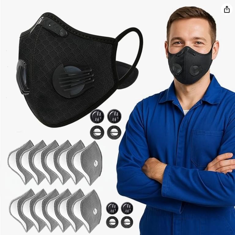 Breathable Carbon Filter Face Mask with Valve – Reusable for Sports & Outdoors