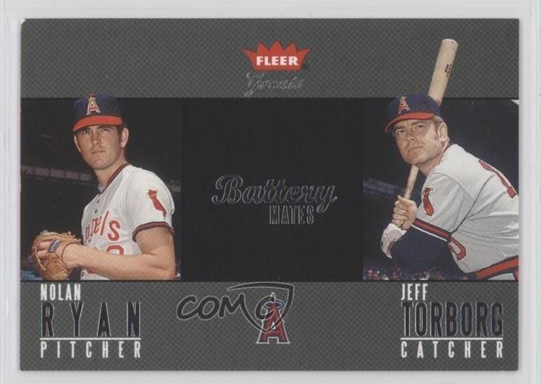 2004 Fleer Greats of the Game Battery Mates Nolan Ryan Jeff Torborg HOF t3o