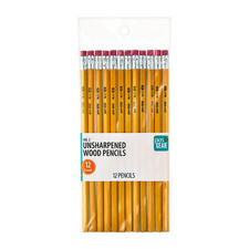 Pen+Gear # 2 HB Woodcase Pencils, Unsharpened, Yellow, 12 Count