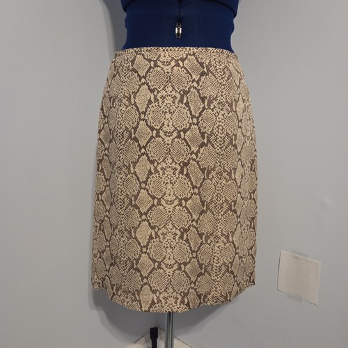 Alfani Vintage 90s Silk Snakeskin Midi Skirt Size 6 - Picture 2 of 6