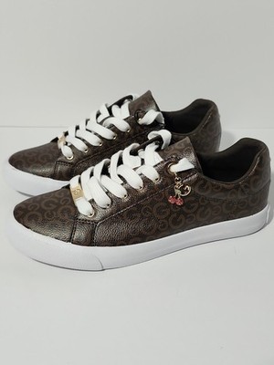 GBG Los Angeles Cherry Charm Women's 8M Sneakers Brown Logo White Sole
