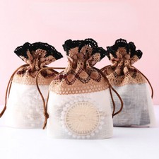 5x Lace Mesh Sacks Drawstring Bag Pouch Sachet Organza Storage Wedding Party Set