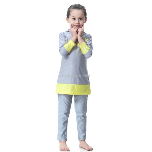 Islamic Kids Girls Swimwear Modest Burkini Full Cover Muslim Girls Swimsuit New - Picture 26 of 42