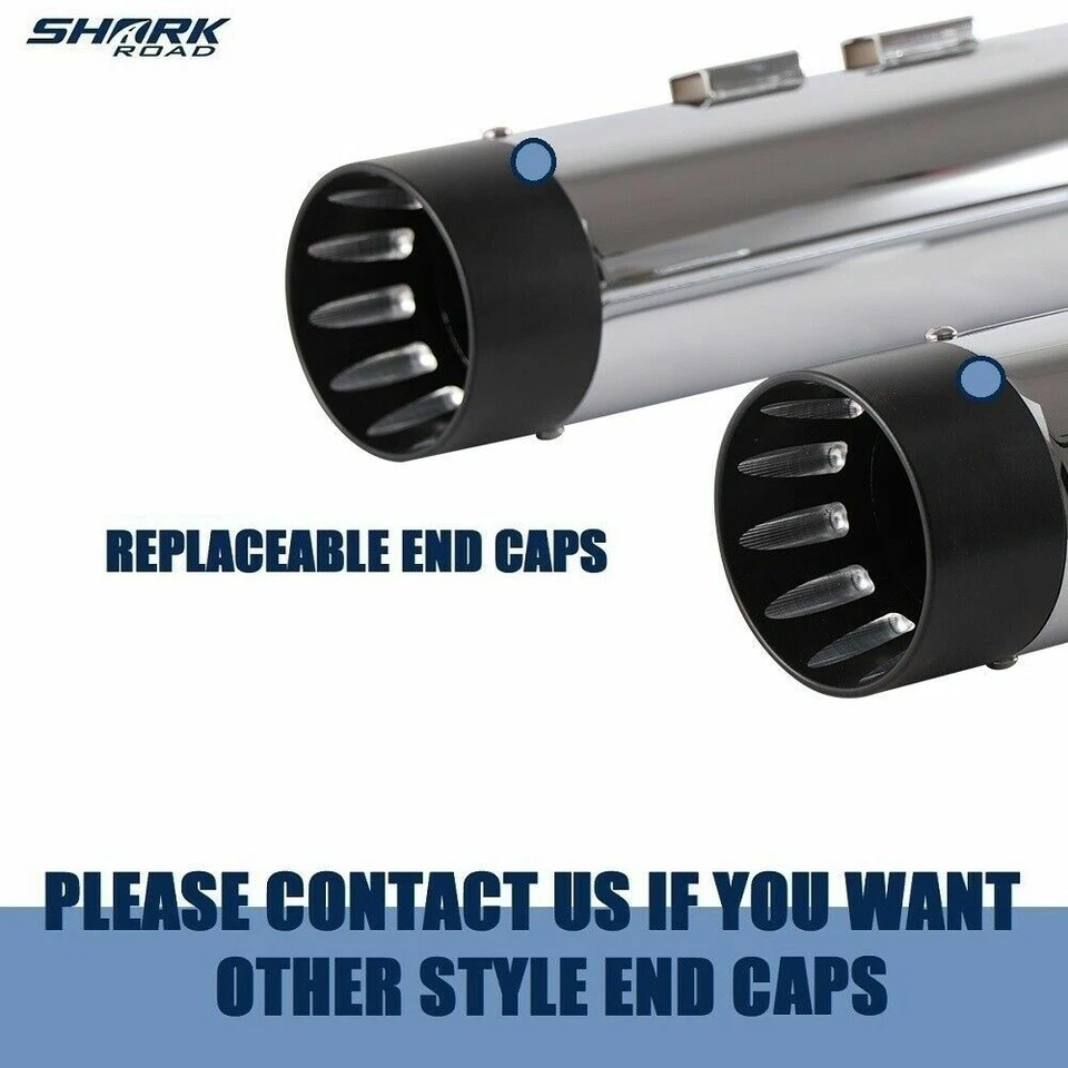 Silenciadores antideslizantes SHARKROAD 4,5" para escape Harley Touring 17-UP súper bonitos Foto 4 de 4
