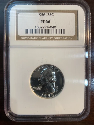 1956PF 66 NGC Washington quarter