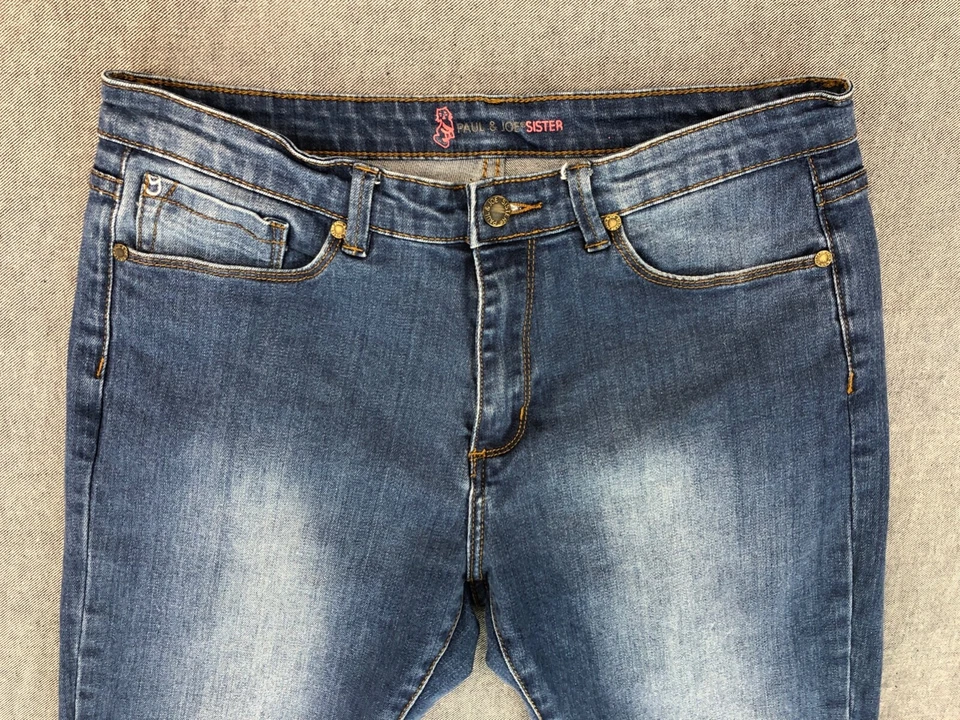 Pantalones de mezclilla elásticos Paul & Joe Sister 24 ajustados tiro medio lavado para mujer Foto 3 de 4
