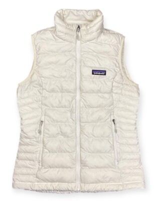 Women's Patagonia Down Sweater Birch White Full Zip Up Puffer