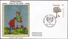 🍁Canada   #842    YEAR OF THE CHILD      Brand New  1979   Colorano Silk Cachet