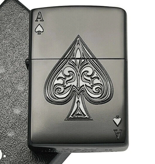 Zippo Oil Lighter Playing Cards Heart Black King Ace Regular Zippo Oil Lighter Playing Cards Heart Black King Ace Regular