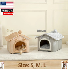 Cute Cat Bed Warm Pet Mat Super Soft House Cushion For Cats Dog Kitten Cave Pad