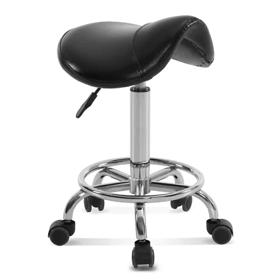 Barberpub Rollhocker Sattelhocker Höhenverstellbar, Bürohocker mit Rollen H110BK