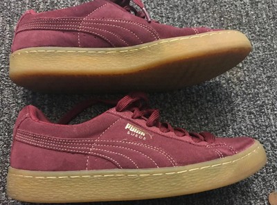 puma suede red gum sole