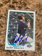 Clint Coulter Signed 2013 Topps Pro Debut Auto Milwaukee Brewers # 164