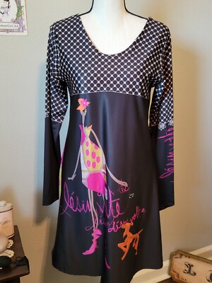 volt design dress Volt Design 227 Reversible Art Dress, LS, Sheath, Lady w/ Dog, Size 1 (US  6, S)