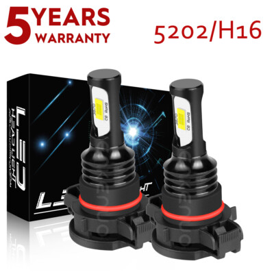 2x 6000K NEW White 5202 H16 LED Bulbs Fog Lights For Camaro 2010 2011 2012 2013