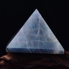 Natural Rainbow Labradorite Quartz Crystal Pyramid Healing Decorate Reiki 80mm