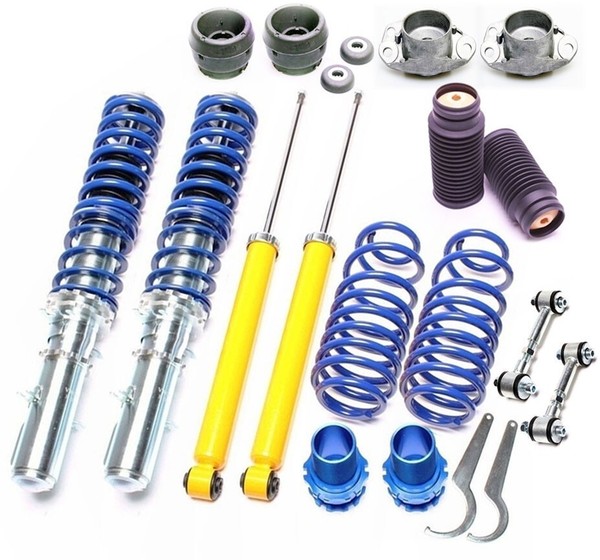 Tuningart GEWINDE-FAHRWERK SET + 4X Domlager + Koppelstangen + Staubkappen-image
