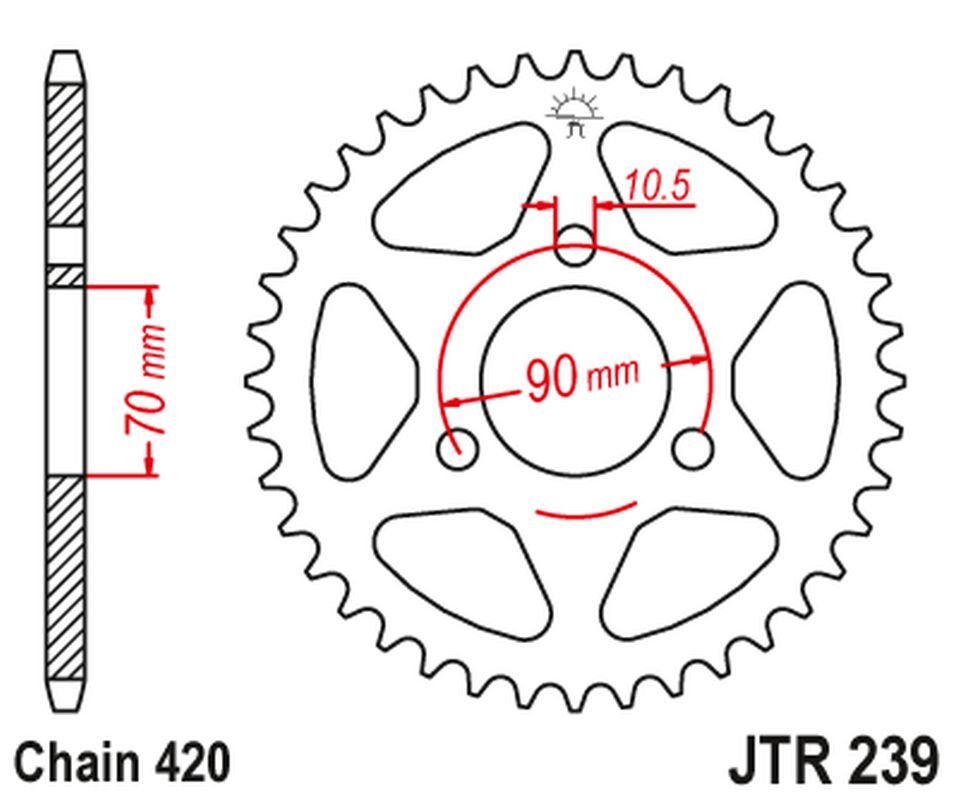 Pignon arrière JT 239 44 couronne de transmission Honda MTX 80 R 1984