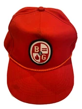 Vintage B&G SOLID RED Snap back cap baseball