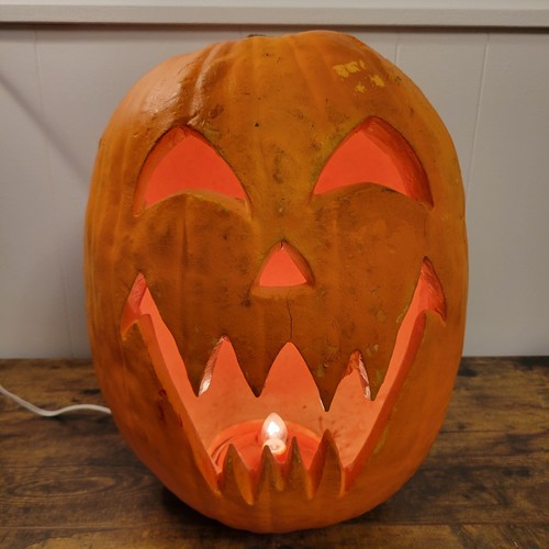 1993 Trendmasters 15" Jack O' Lantern Pumpkin Scary Foam Mold Halloween Vintage