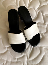 Women's Slip on Sandals White Leather Size 9