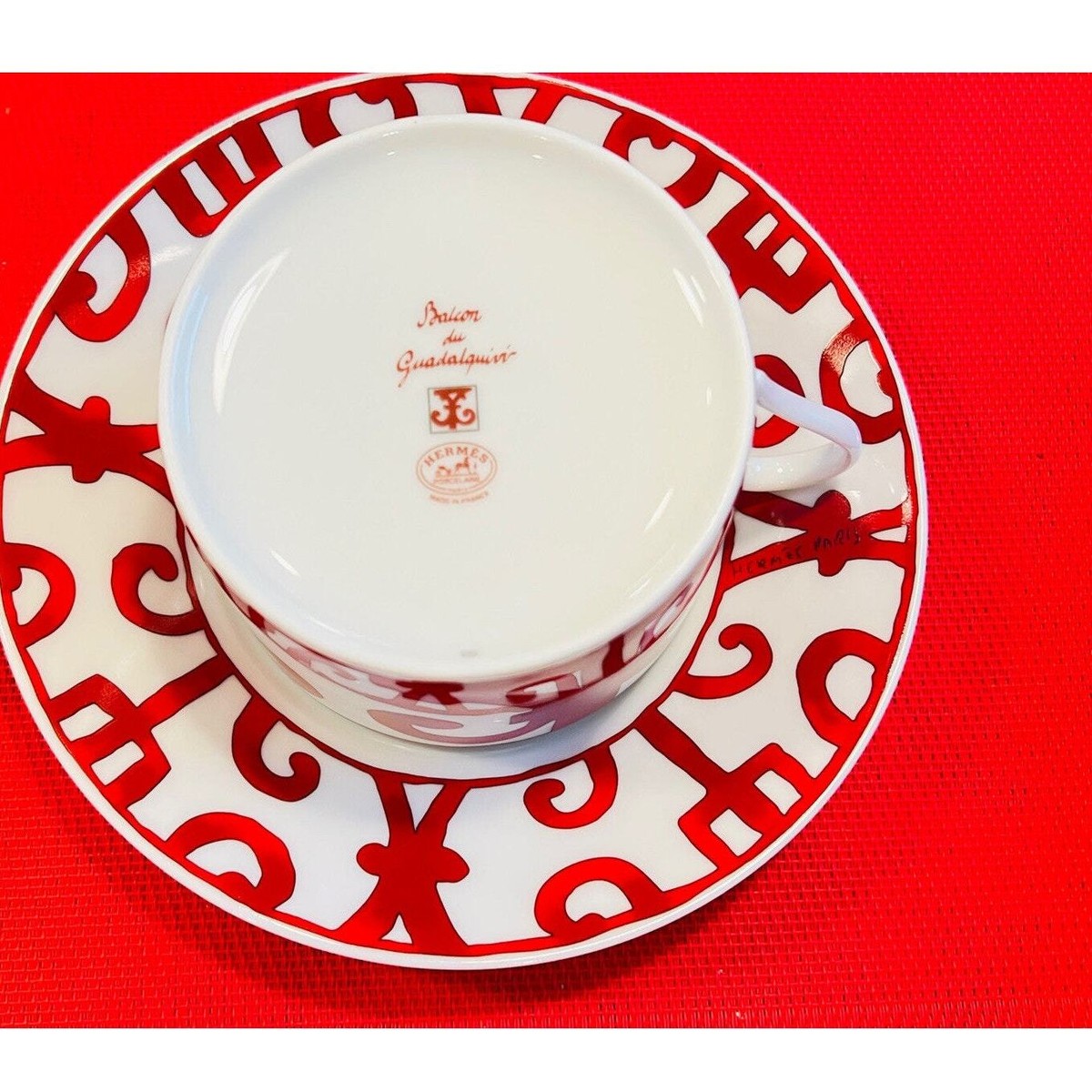 Hermes Balcon du Guadalquivir Red Large Breakfast Cup Tea Coffee
